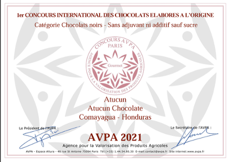 AVPA 2021 Gold Medal Award - Atucún Chocolate Comayagua Honduras