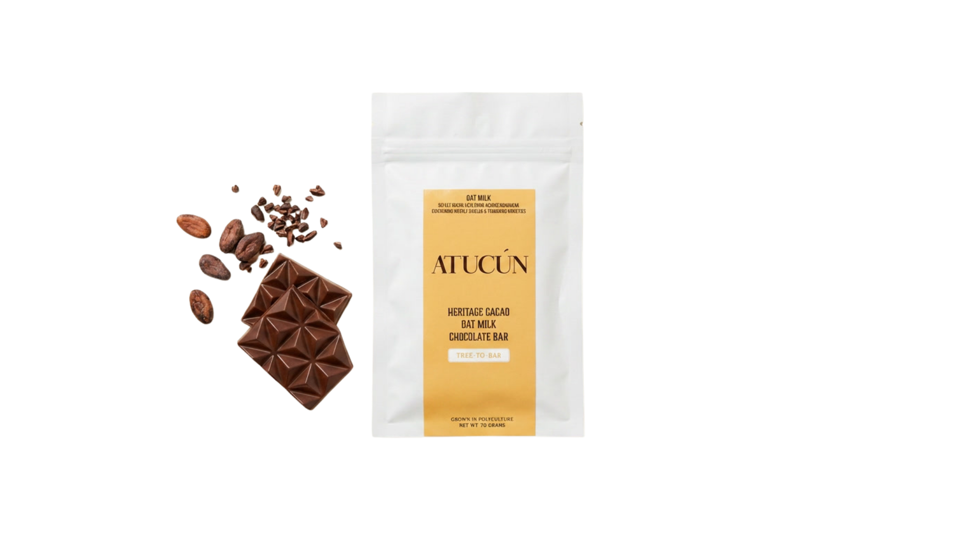 Atucún heritage cacao chocolate bar with Honduran cacao pods