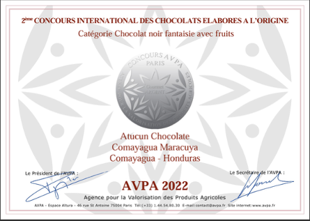 AVPA 2022 Silver Medal Award - Atucún Chocolate Comayó Maracuya